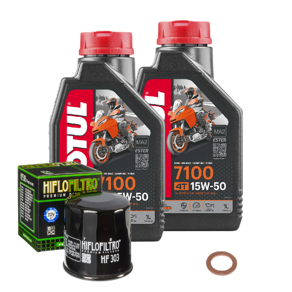 Kawasaki ER-6F 650 E Service Kit Ölwechsel Öl Motul 7100 15W50 Ölfilter