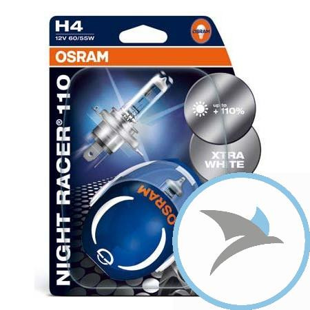 Lampe H4 12V 60/55W P43T 2x Night Racer 110