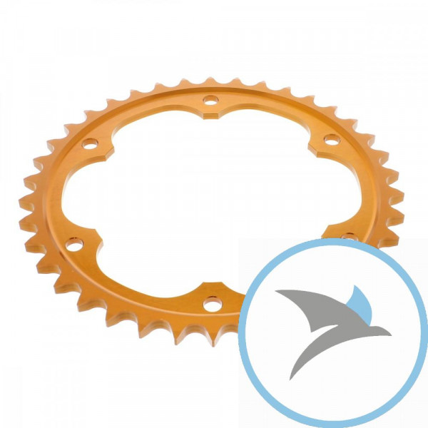 Alu-Kettenrad 38Z Teilung 525 orangeEsjot Innendurchmesser 153 LK155 -