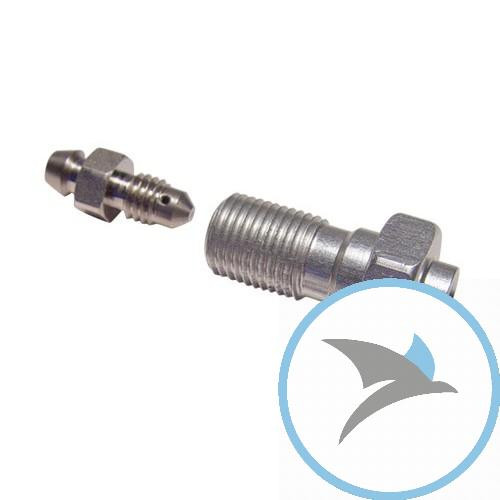 Hohlschraube einfach M10 x 1.25 Alu silber mit Entlüfternippel