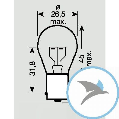 Lampe 6V21W JMP BA15S Inhalt 10 Stück