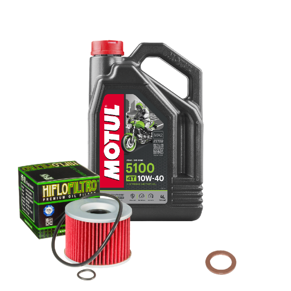 Kawasaki GPX 750 R Service Kit Ölwechsel Öl Motul 5100 10W40 Ölfilter