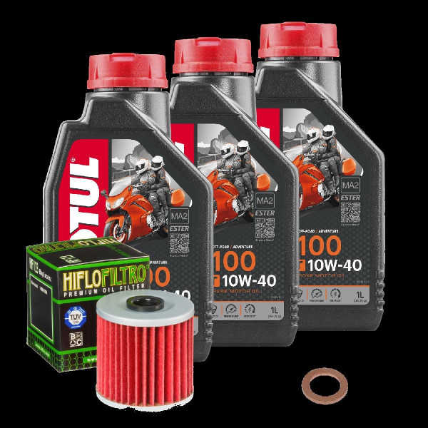 Kawasaki KLF 250 A Bayou 2WD Service Kit Öl Motul 7100 10W40 Ölfilter