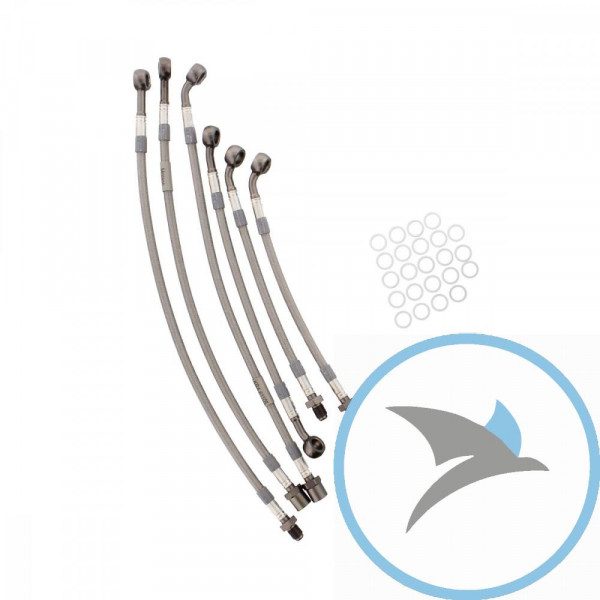 Bremsschlauch Stahlflex Kit JMP Anschluss anthrazit 6-teilig