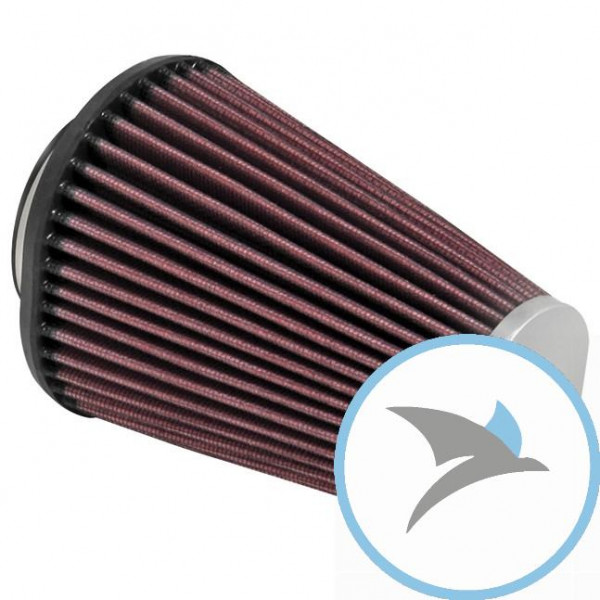 Rennluftfilter einzeln Universal K&N rund konisch 62MM chrom Kappe - RC-3680
