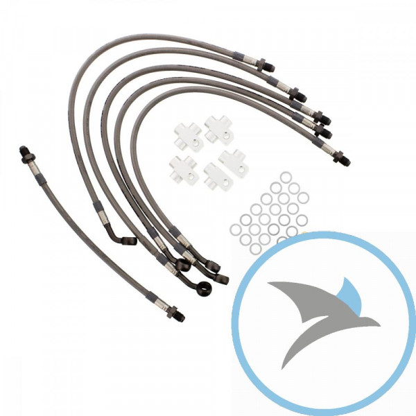 Bremsschlauch Stahlflex Kit JMP Anschluss anthrazit 6-teilig