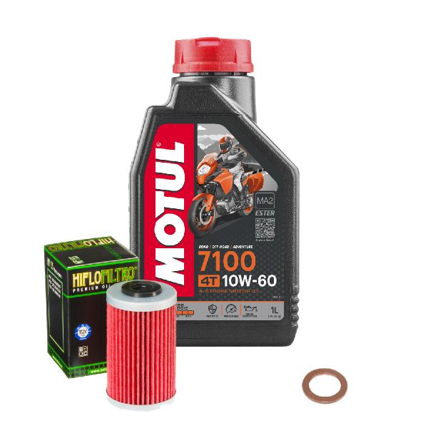 Husaberg FE 650 E Enduro Service Kit Öl Motul 7100 10W60 Ölfilter Schraube