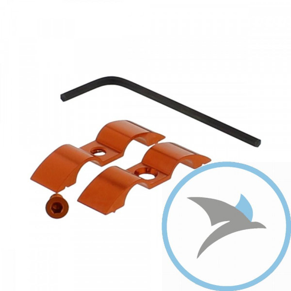 Halter Bremsschlauch Pro Bolt 9 mm 2-fach alu orange - HOSESEP20O