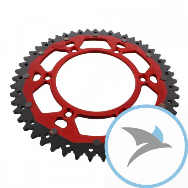 Kettenrad Dual 51Z Teilung 520 rot ZF Innendurchmesser 125 Lochkreis 152 - ZFD-8000-51-RED