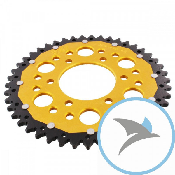 Kettenrad Dual 45Z Teilung 520 goldZF Innendurchmesser 080 Lochkreis 104