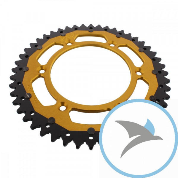Kettenrad Dual 48Z Teilung 520 gold ZF Innendurchmesser 125 Lochkreis 153 - ZFD-210-48-GLD