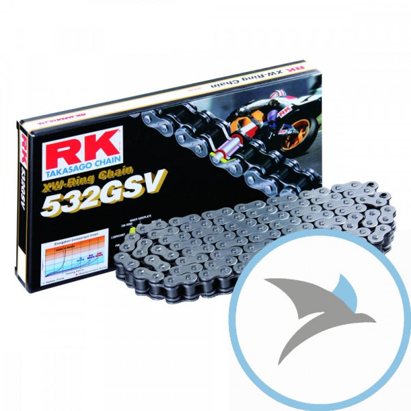 RK XW-Ringkette 532GSV/116 Kette offen mit Nietschloss