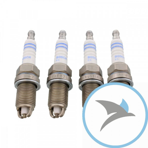 Zündkerze Bosch FR7LDC+ Packung Inhalt 4 Stück +7