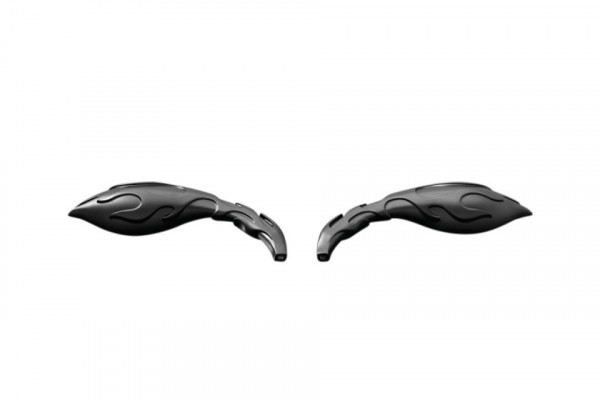 HIGHWAY HAWK Spiegel-Set FLAME, schwarz