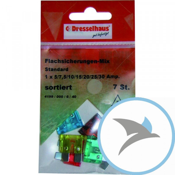 Sicherung Sortiment flach 5 -30A Packung 7 Stück - 4044325642954