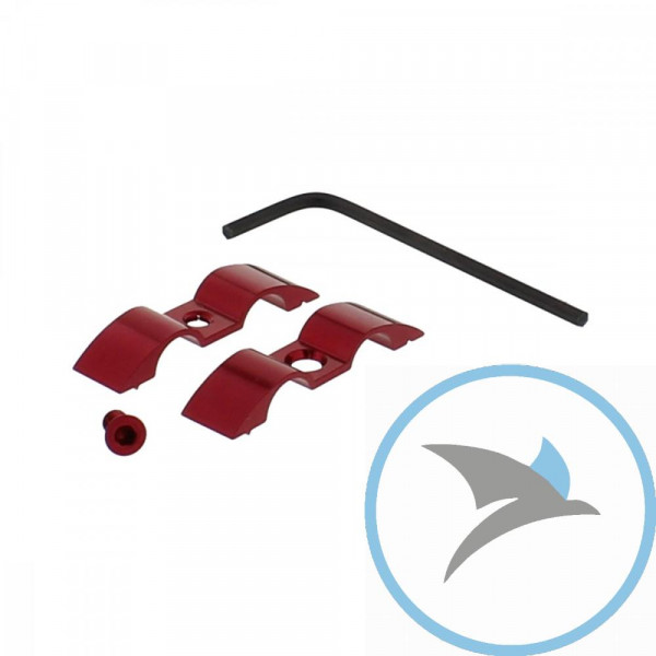 Halter Bremsschlauch Pro Bolt 9 mm 2-fach alu rot - HOSESEP20R