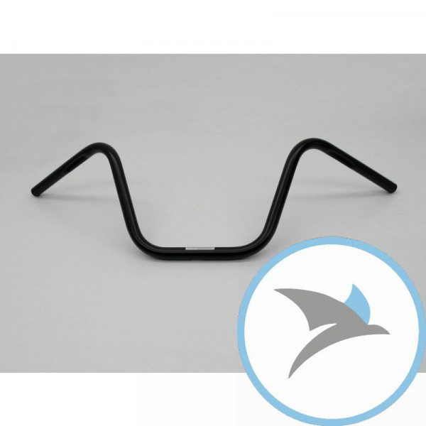 Lenker Stahl schwarz mit Kabelkerbe 1 Zoll FehlingChopper hoch