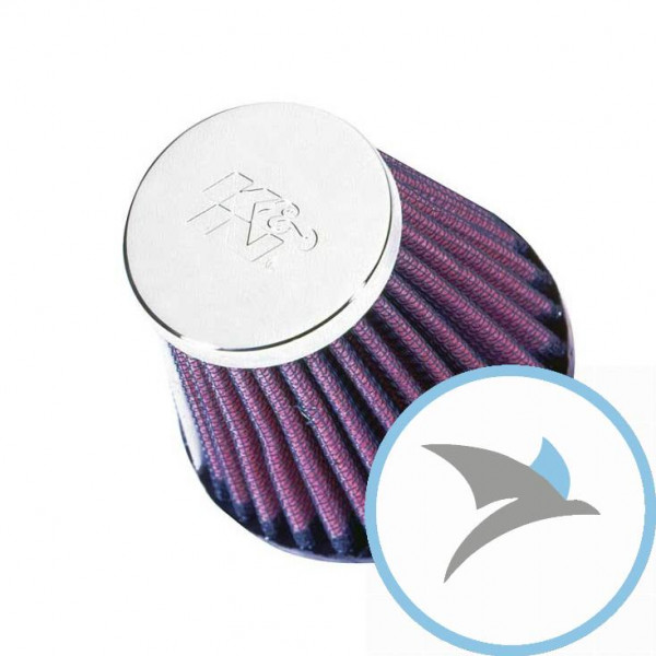 Rennluftfilter einzeln Universal K&N rund konisch 51MM chrom Kappe - RC-2580