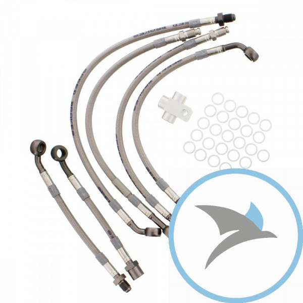 Bremsschlauch Stahlflex Kit JMP Anschluss anthrazit 6-teilig