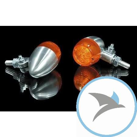Blinkleuchte Bullet 1 Glas gelb Gehäuse alu - 202-923