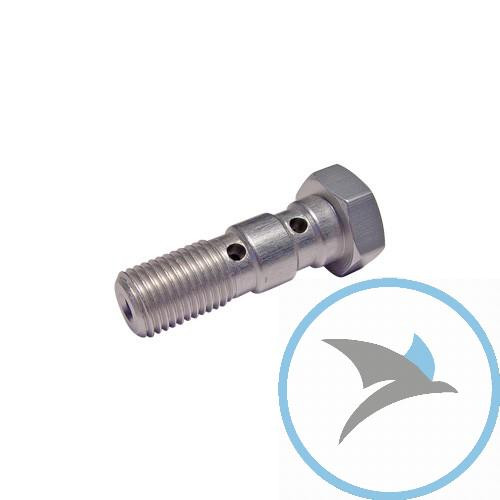 Hohlschraube doppelt 3/8-24 Alu silber