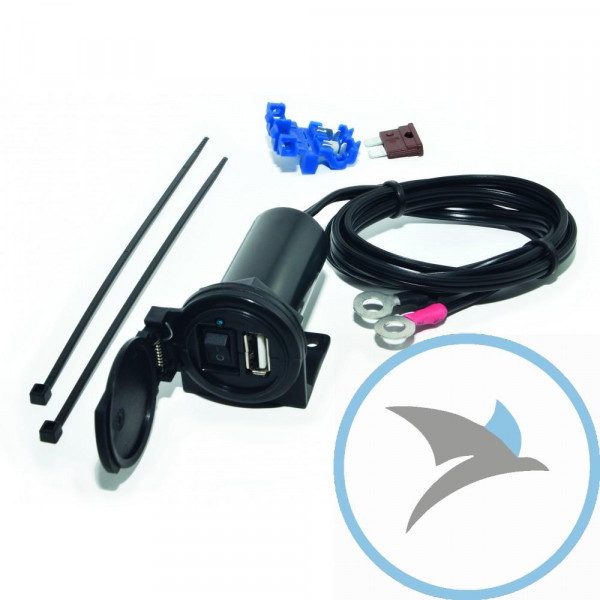Bordsteckdose USB 2.1A mit Schalter und Deckel - USB6