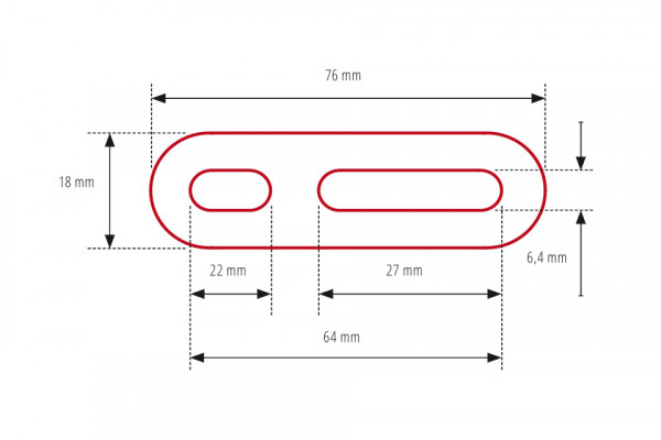 HIGHSIDER Universal-Adapter, 76mm lang, Schraublochabstand 21-58mm