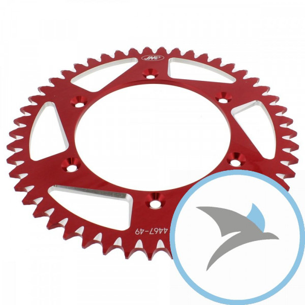 Alu-Kettenrad 49Z Teilung 520 rot JMP Innendurchmesser 136 Lochkreis 156