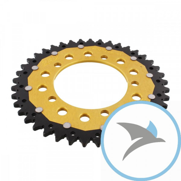 Kettenrad Dual 41Z Teilung 520 gold ZF Innendurchmesser 100 Lochkreis 120 - ZFD-703-41-GLD