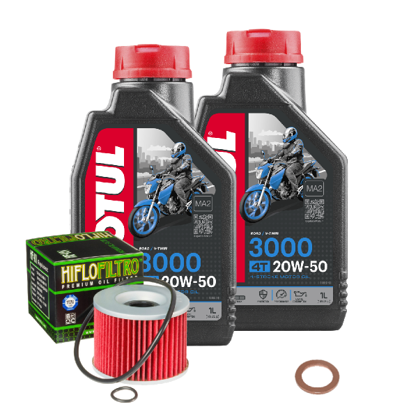 Kawasaki EL 250 B Eliminator Service Kit Öl Motul 3000 20W50 Ölfilter