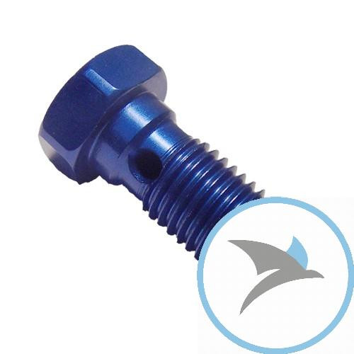 Hohlschraube einfach M10 x 1.25 Alu blau