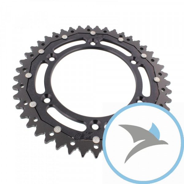 Kettenrad Dual 45Z Teilung 520 schwarz ZF Innendurchmesser 125 Lochkreis 150 - ZFD-897-45-BLK