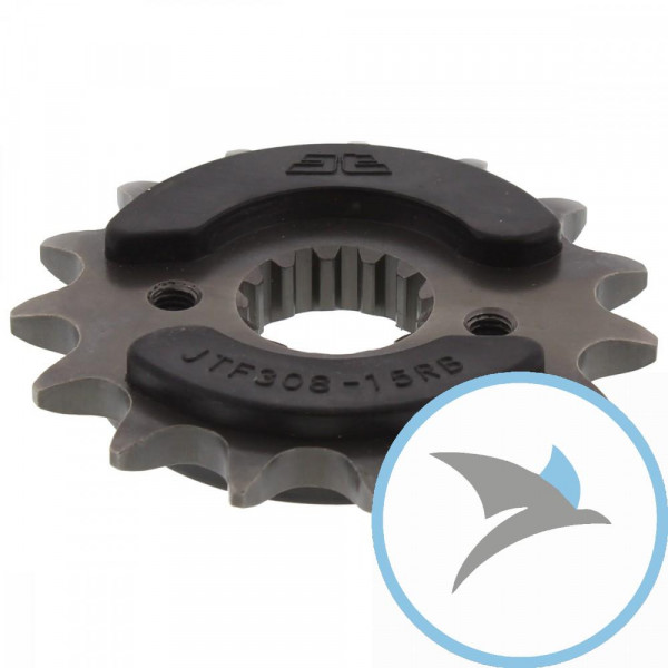 Ritzel 15Z Teilung 520 gummiert Innendurchmesser 21.6/25 - JTF308.15RB