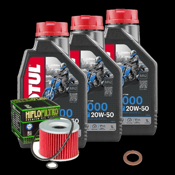 Kawasaki GPZ 600 R Ninja Service Kit Ölwechsel Öl Motul 3000 20W50 Ölfilter