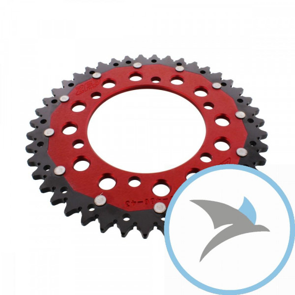 Kettenrad Dual 43Z Teilung 520 rotZF Innendurchmesser 110 Lochkreis 130 - ZFD-486-43-RED