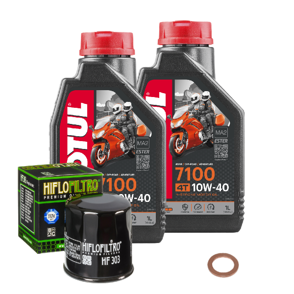 Kawasaki ER-6F 650 E Service Kit Ölwechsel Öl Motul 7100 10W40 Ölfilter