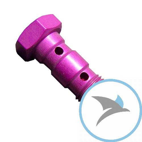 Hohlschraube doppelt M10 x 1.00 Alu Violett