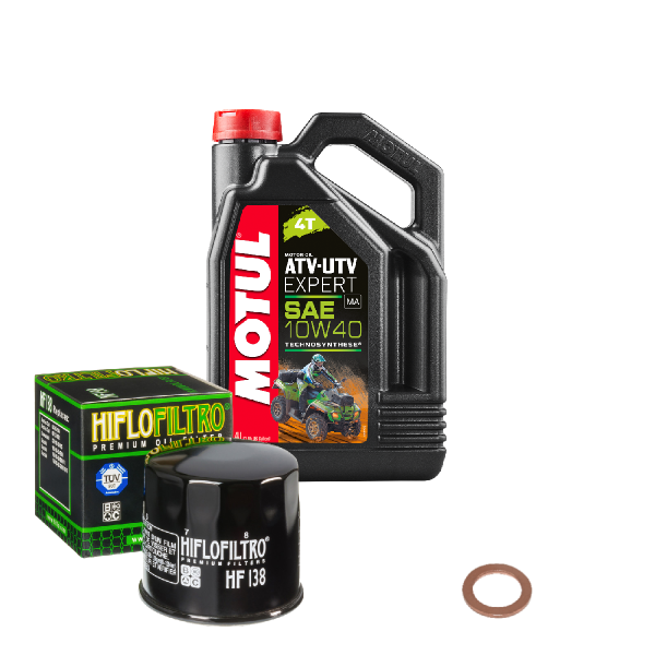 Suzuki LT-A 400 F Eiger 4X4 Service Kit Öl Motul ATV-UTV 10W40 Ölfilter