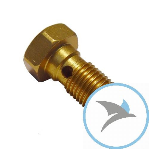 Hohlschraube einfach 3/8-24 Alu gold
