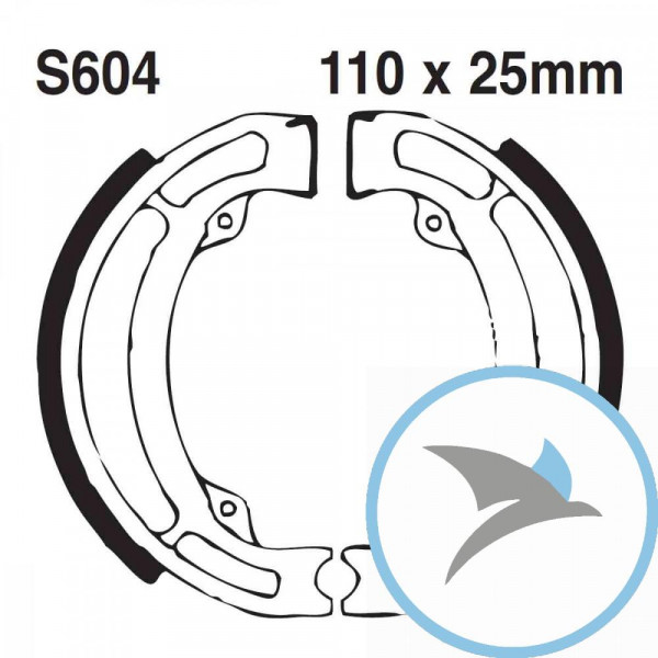Bremsbacken mit Feder EBC gerillt - S604G