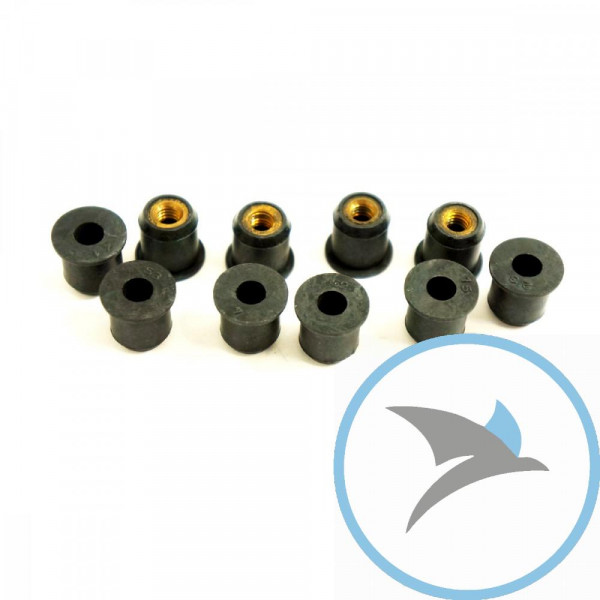 GUMMIMUTTER Satz Pro Bolt M6X1.00 15 mm - LRN6 SET10