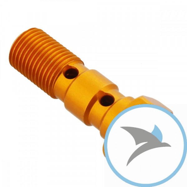 Hohlschraube doppelt M10 x 1.00 Alu orange