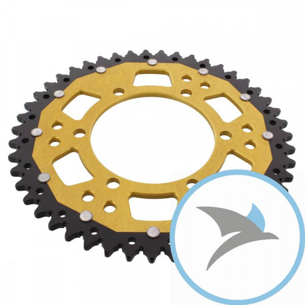 Kettenrad Dual 47Z Teilung 520 gold ZF Innendurchmesser 106 Lochkreis 125 - ZFD-2020-47-GLD
