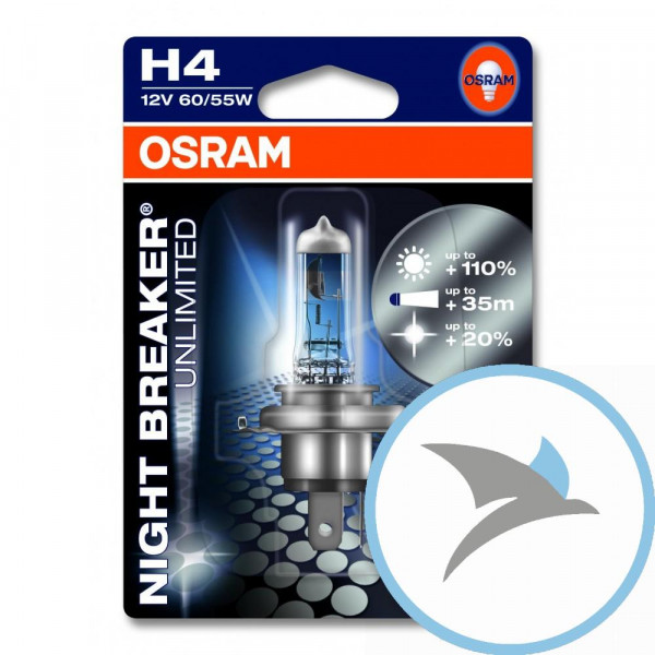 Lampe H4 12V60/55W 1er Blister Night Breaker Unlimited