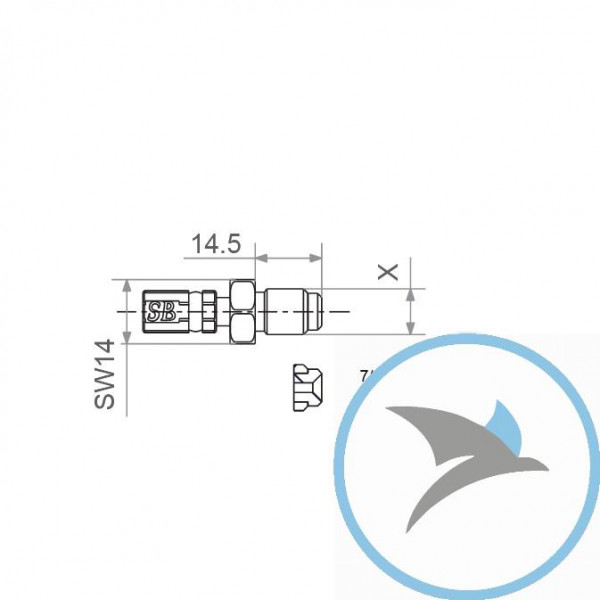 Aussengewinde beweglich Vario TYP440 7/16-20 UNF in