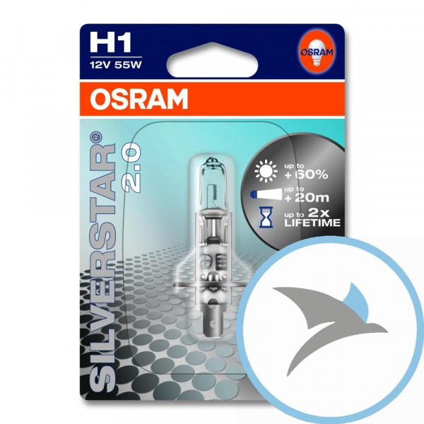 Lampe H1 12V55W SV2 1er Blister Silverstar 2.0