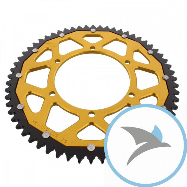 Kettenrad Dual 60Z Teilung 428 gold ZF Innendurchmesser 108 Lochkreis 123 - ZFD-25-60-GLD