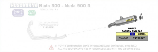 Arrow Endschalldämpfer Works, in Titan Husqvarna Nuda 900 / Nuda 9