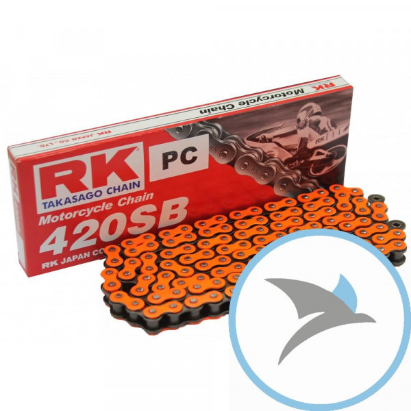 RK Standardkette orange 420 SB/110 Kette offen mit Clipschloss