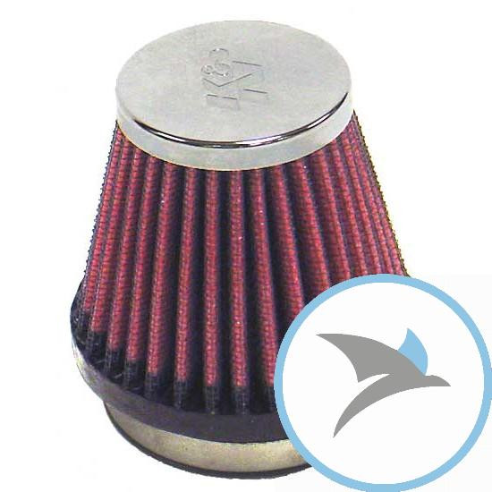 Rennluftfilter einzeln Universal K&N rund konisch 55MM chrom Kappe - RC-2340